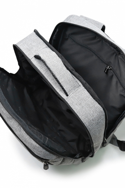 Серый текстильный рюкзак на два отделения с карманами и боковыми держателями Galanteya 39222.23с401к45 серый - фото 5