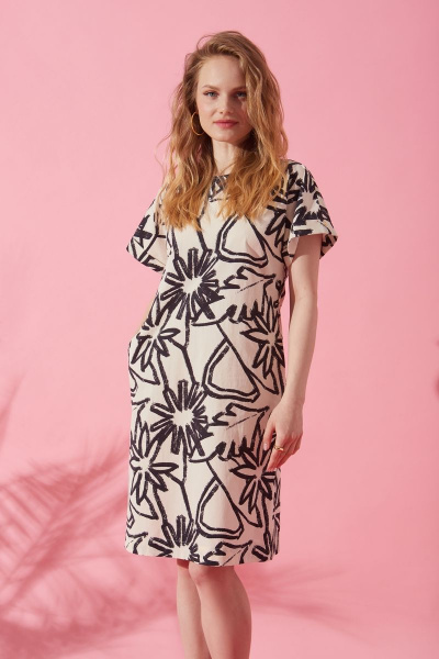 Легкое платье из хлопка с с поясом и карманами DAVYDOV 9222 - фото 2