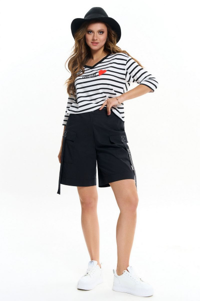 Шорты карго из хлопка с объемными карманами и резинкой AVE RARA 4093 - фото 3