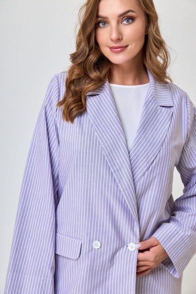 Летний хлопковый жакет с поясом и прорезными карманами Anelli 1299.1 розовая_долина - фото 4