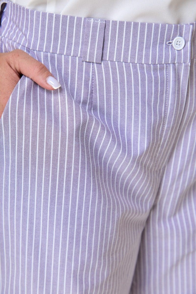 Брюки из хлопка с высокой посадкой и ремнем Anelli 1299.2 розовая_долина - фото 3