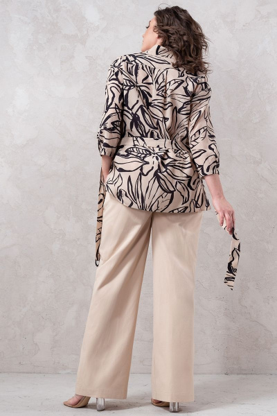 Классические бежевые хлопковые брюки с резинкой и карманами Avanti С-145-1 бежевый - фото 4