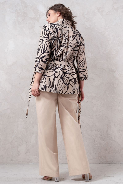 Классические бежевые хлопковые брюки с резинкой и карманами Avanti С-145-1 бежевый - фото 3