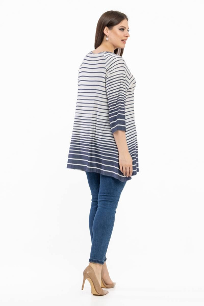 Блузон вискозный с рукавами 3/4 для урбанистического стиля Avila 0936 серо-голубой - фото 3