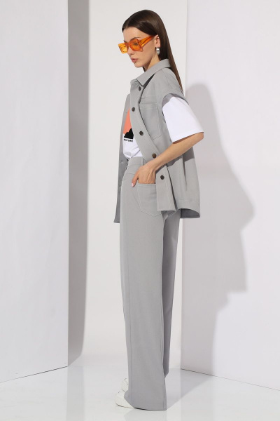 Брючный костюм с свободным жакетом и расширенными брюками N.O.W. 1262 - фото 6