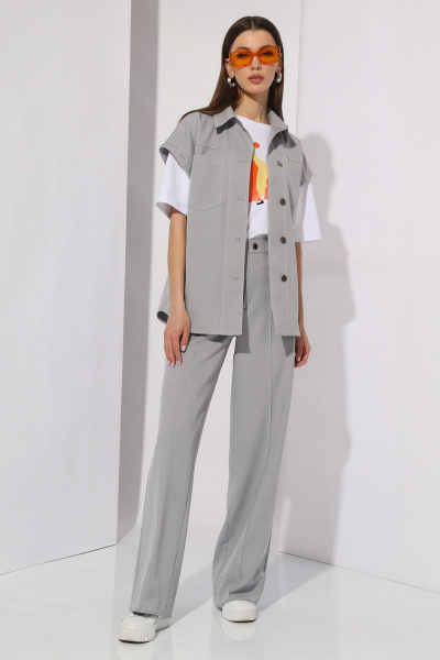 Брючный костюм с свободным жакетом и расширенными брюками N.O.W. 1262 - фото 4