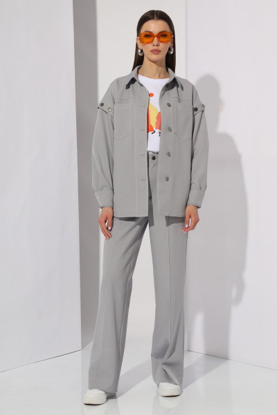 Брючный костюм с свободным жакетом и расширенными брюками N.O.W. 1262 - фото 1