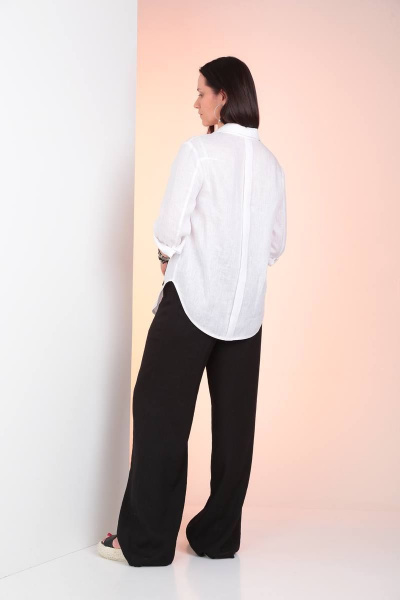 Рубашка из льна с классическими элементами для лета Ma Vie М532-1 - фото 4