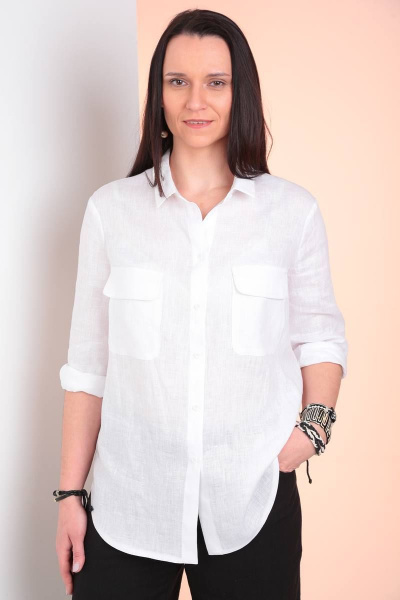 Рубашка из льна с классическими элементами для лета Ma Vie М532-1 - фото 2