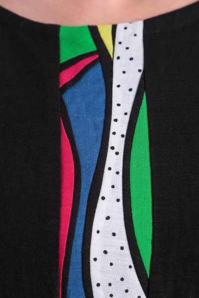 Платье А-силуэта без рукавов с декоративной вставкой Ma Vie М623 черный - фото 6