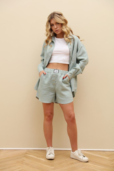 Летний комплект рубашки и шортов из натуральной ткани LM.Wear LN0993 - фото 6