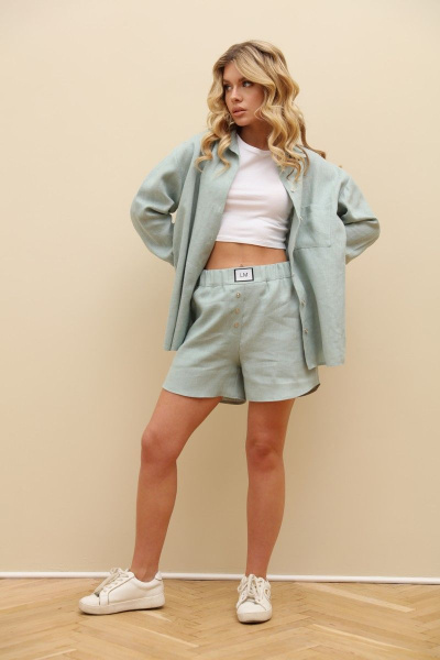 Летний комплект рубашки и шортов из натуральной ткани LM.Wear LN0993 - фото 4