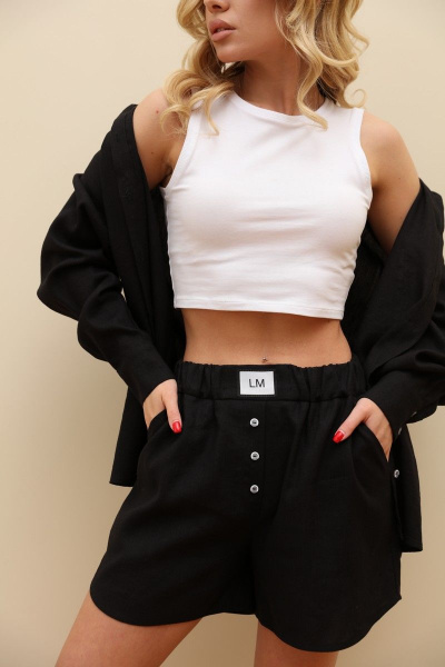 Летний костюм 2-ка из вискозы и лена с шортами на резинке LM.Wear LN0992 - фото 9