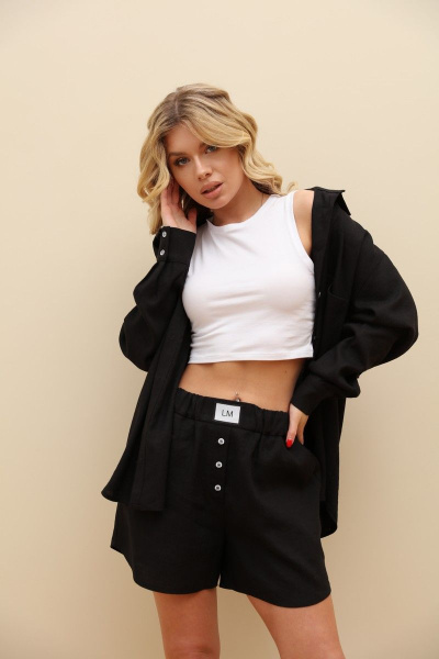 Летний костюм 2-ка из вискозы и лена с шортами на резинке LM.Wear LN0992 - фото 8