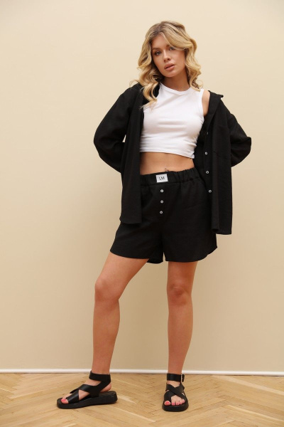 Летний костюм 2-ка из вискозы и лена с шортами на резинке LM.Wear LN0992 - фото 2