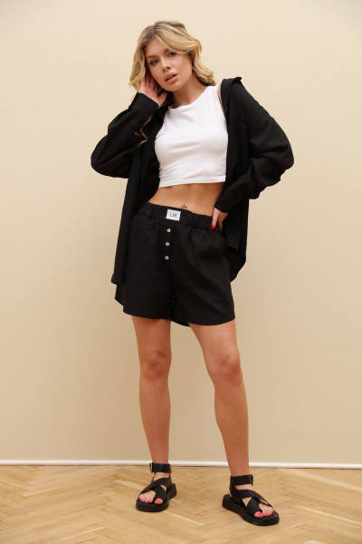 Летний костюм 2-ка из вискозы и лена с шортами на резинке LM.Wear LN0992 - фото 1