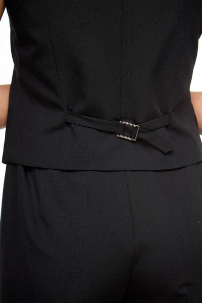 Многослойный костюм из вискозы: брюки, жакет и жилет для делового образа Anelli 1298 черный - фото 7