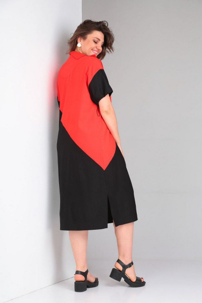 Платье свободного силуэта с асимметричным воротником VIA-Mod 554 - фото 6