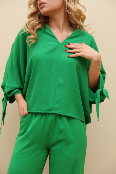 Комплект из укороченного джемпера и прямых брюк из текстиля LM КЗ8097 - фото 7