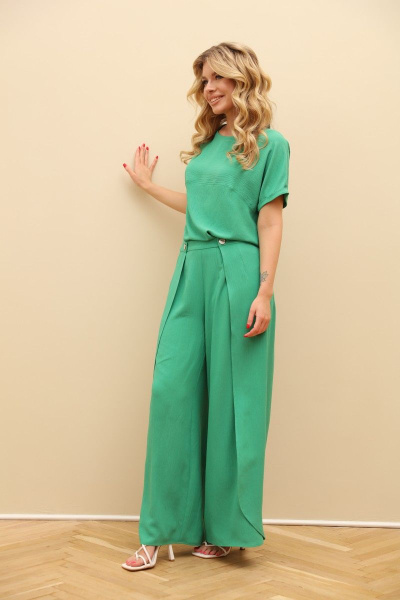 Летний комплект из блузки и брюков из легкой ткани LM КЗ8098 - фото 6