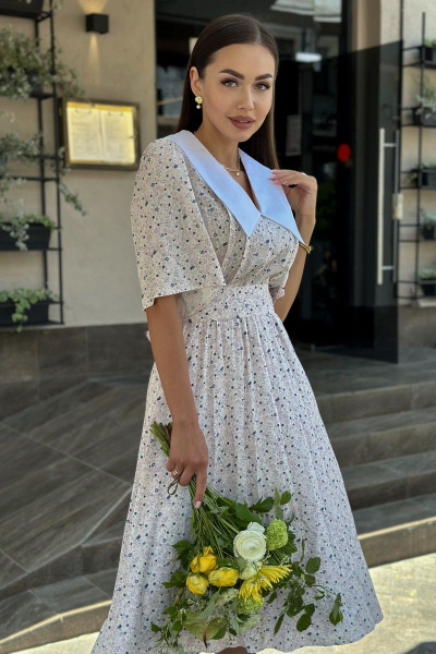 Легкое летнее платье с цветочным принтом из вискозы Pavlova 046 - фото 1