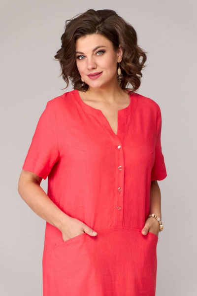 Платье Ollsy 1645 коралл - фото 6