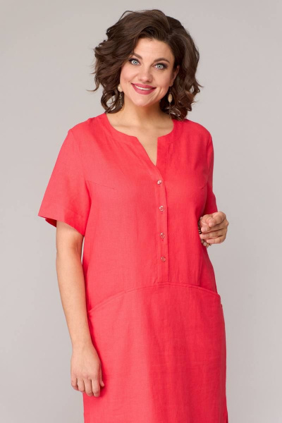 Платье Ollsy 1645 коралл - фото 4