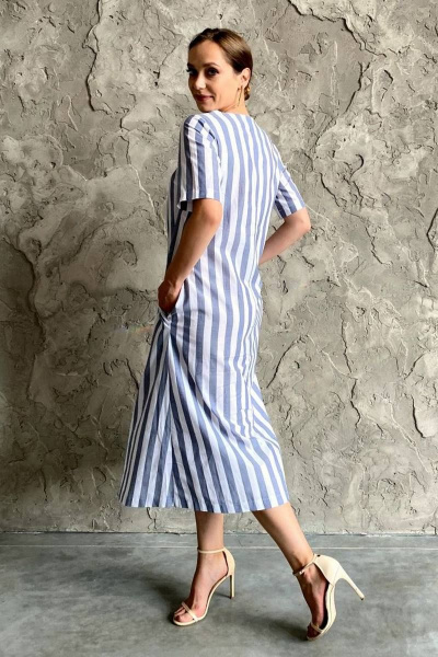 Платье ULLA 13_Р белый, голубой - фото 7