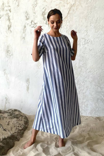 Платье ULLA 13_Р белый, голубой - фото 6