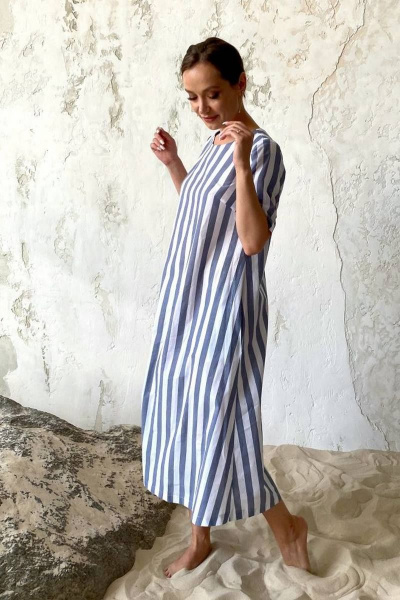 Платье ULLA 13_Р белый, голубой - фото 5