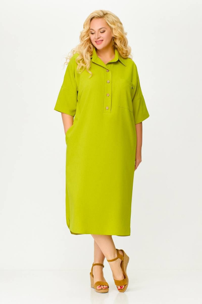 Летнее платье с нагрудными вытачками и воротником Swallow 496.4 - фото 3