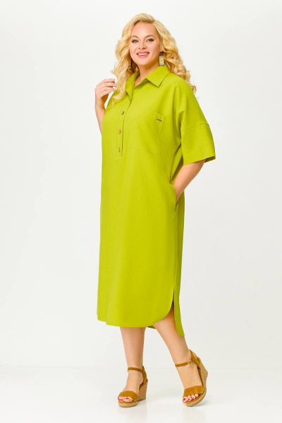 Летнее платье с нагрудными вытачками и воротником Swallow 496.4 - фото 4