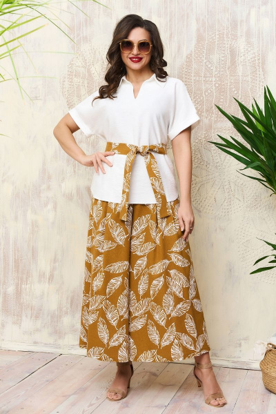 Летняя блуза и кюлоты из натуральных тканей стиль На каждый день AGATTI 5111 - фото 3
