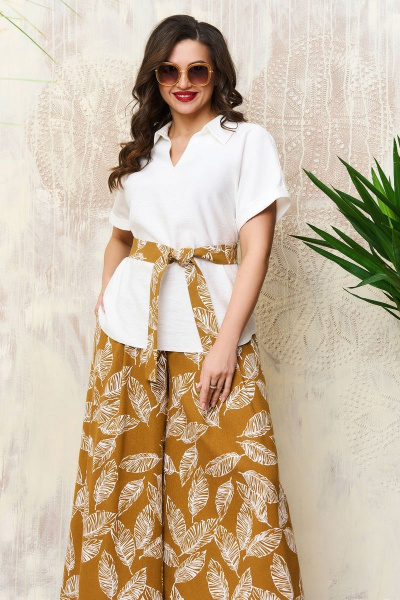 Летняя блуза и кюлоты из натуральных тканей стиль На каждый день AGATTI 5111 - фото 2