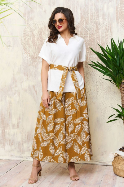 Летняя блуза и кюлоты из натуральных тканей стиль На каждый день AGATTI 5111 - фото 1