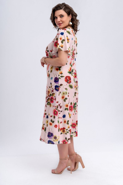 Приталенное платье расклешенной юбкой с сборкой и пуговицами Almirastyle 286 - фото 5