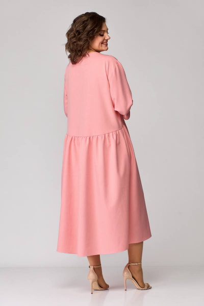 Платье А-силуэта с подрезами и карманами и декором Avenue 0116-1 персик - фото 4