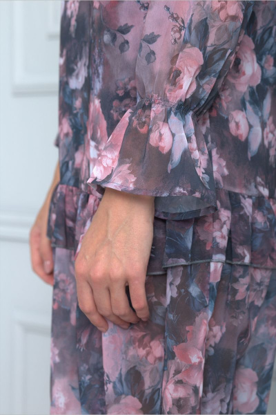 Платье Anelli 727 фиолетовый+цветы - фото 4