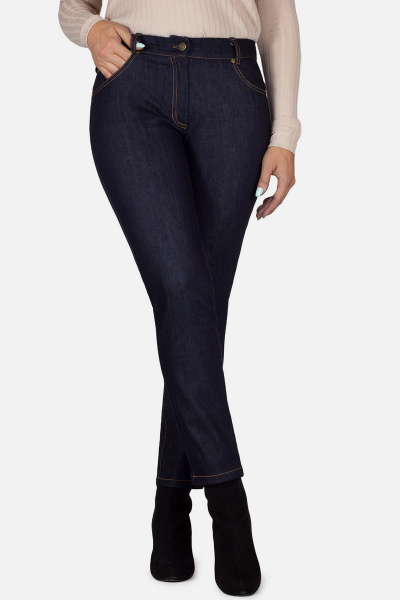 Брюки джинсовые зауженные 7/8 в синем цвете Mirolia 653 синий_джинс - фото 2