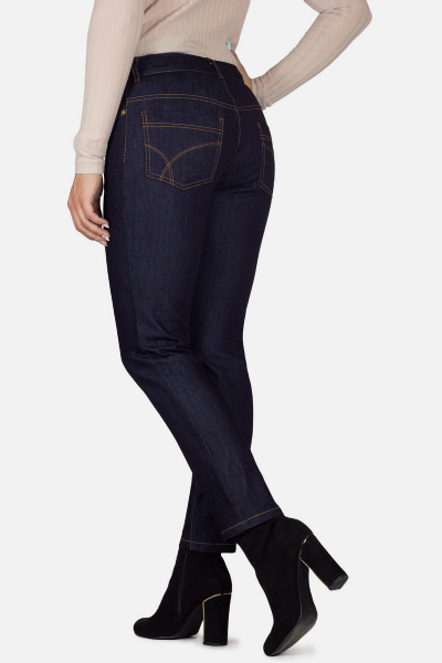 Брюки джинсовые зауженные 7/8 в синем цвете Mirolia 653 синий_джинс - фото 3