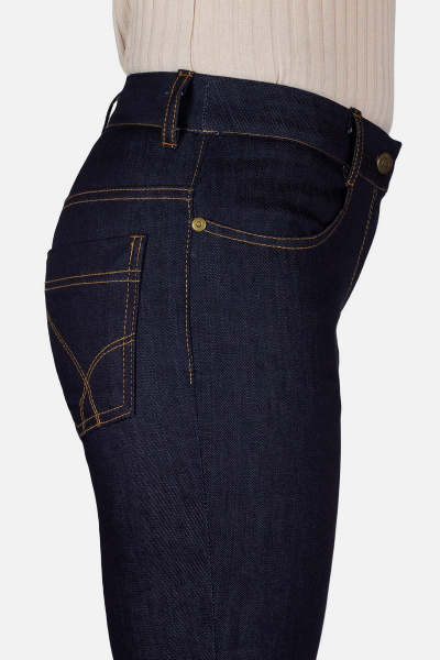 Брюки джинсовые зауженные 7/8 в синем цвете Mirolia 653 синий_джинс - фото 4