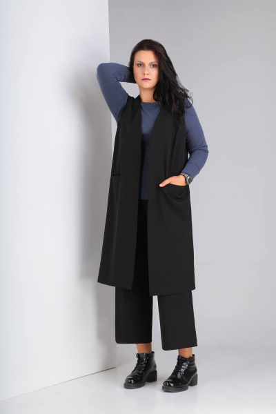 Комплект из серого тренча, джемпера и кюлотов для гардероба Ma Vie М508 - фото 1