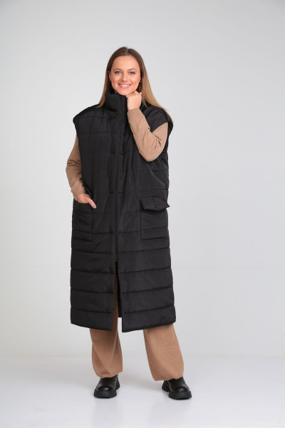 Юбка прямая: офисная юбка ниже колена из текстиля Immi 6003 черный - фото 10