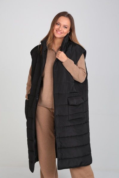 Юбка прямая: офисная юбка ниже колена из текстиля Immi 6003 черный - фото 9