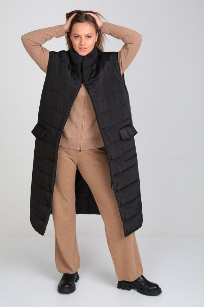 Юбка прямая: офисная юбка ниже колена из текстиля Immi 6003 черный - фото 8