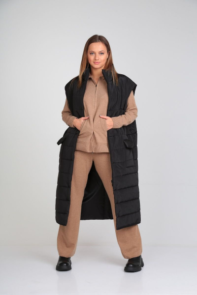 Юбка прямая: офисная юбка ниже колена из текстиля Immi 6003 черный - фото 6