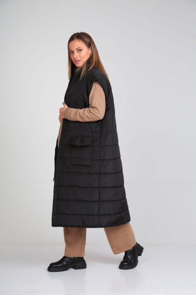 Юбка прямая: офисная юбка ниже колена из текстиля Immi 6003 черный - фото 5