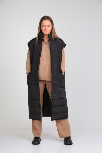 Юбка прямая: офисная юбка ниже колена из текстиля Immi 6003 черный - фото 1