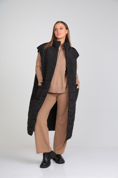 Юбка прямая: офисная юбка ниже колена из текстиля Immi 6003 черный - фото 4