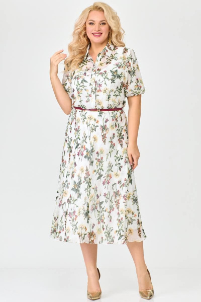 Летнее платье из шифона с приталенным верхом и юбкой по косой Slaviaelit 523 - фото 1